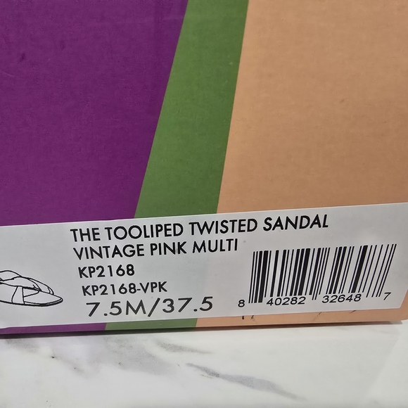 Size 7.5! Katy Perry Collections Floral Sandals in Pink and Green - Picture 4 of 11